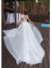 Mermaid Ivory Lace Beading Wedding Dress With Detachable Train